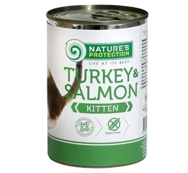 Консервований корм для кошенят Nature's Protection Kitten Turkey & Salmon з індичкою і лососем (KIK45100) 400 г