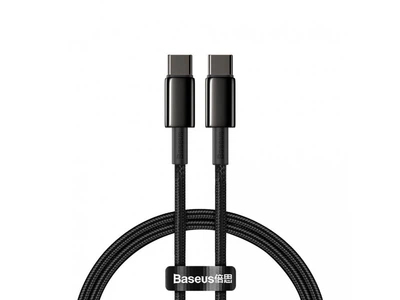Кабель Baseus Tungsten Gold USB-C to USB-C PD 100W 5A Fast Charging 2m Black (CATWJ-A01)
