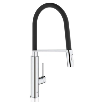 Кран на кухню однозахватный с гибким шлангом GROHE CONCETTO черный латунь 31491000