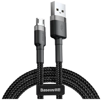 Кабель Baseus Cafule USB 2.0 to Micro-USB 2.4A 1m Black/Gray (CAMKLF-BG1)