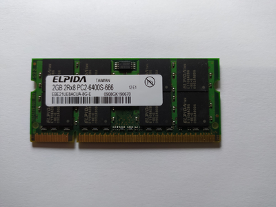 Оперативная память для ноутбука SODIMM Elpida DDR2 2Gb 800MHz PC2-6400S (EBE21UE8ACUA-8G-E) 1304 Б/У