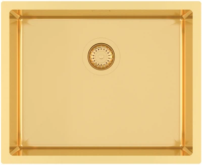 Кухонна мийка Aquasanita DERA (DER100L-G) Gold (PVD) + сифон (AQ-T1)