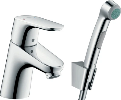 Cмеситель для гигиенического душа HANSGROHE FOCUS на умывальник с лейкой однорычажный хром латунь 31926000