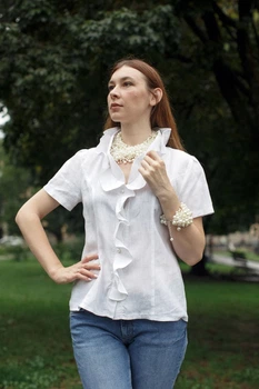 Лляна блуза VIL'NI Вічіта білий 48