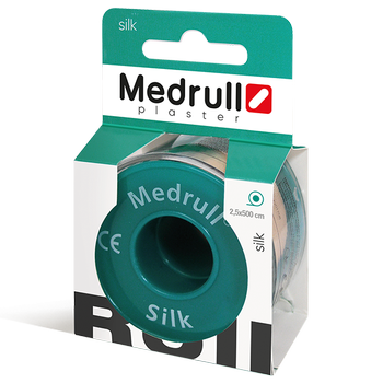 Лейкопластир медичний в рулонах Medrull "Silk", розмір 1,25 см х 500 см