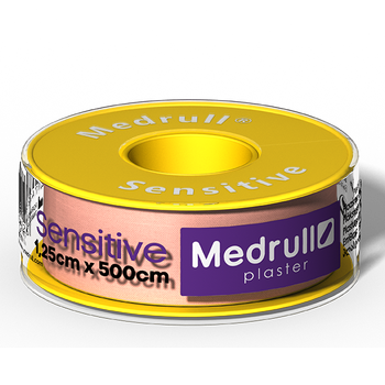 Лейкопластир медичний в рулонах Medrull “Sensitive”, розмiр 1,25 см х 500 см.