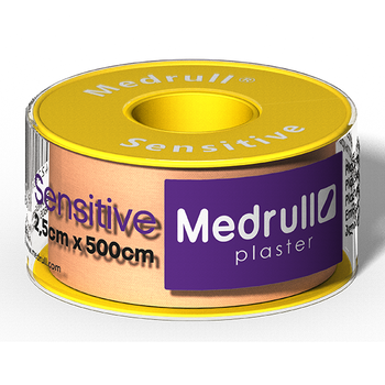 Лейкопластир медичний в рулонах Medrull "Sensitive", розмір 2,5 см х 500 див.