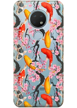 Силиконовый чехол iSwag для Nokia 6.2 Японские рыбы (M13198)