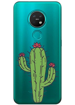 Силиконовый чехол iSwag для Nokia 7.2 Тропический кактус (M13251)