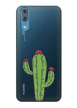 Силіконовий чохол iSwag для Huawei P20 Тропічний кактус (M14571)