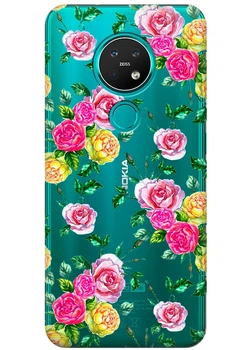 Силиконовый чехол iSwag для Nokia 7.2 Розы (M13243)