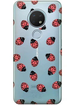 Силиконовый чехол iSwag для Nokia 6.2 Божьи коровки (M13136)