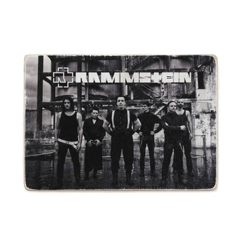 Деревянный постер Wood Posters "Rammstein. Рамштайн. Состав. Черно-белый" (A2 формат, фанера) (pvx2022)
