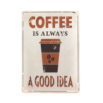 Дерев'яний постер Wood Posters "Coffee is always a good idea" (A4 формат, фанера) (pvb0020)