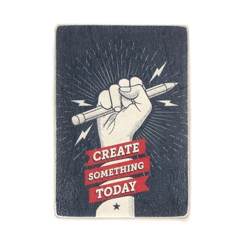 Дерев'яний постер Wood Posters "Create something today" (A4 формат, фанера) (pvh0151)
