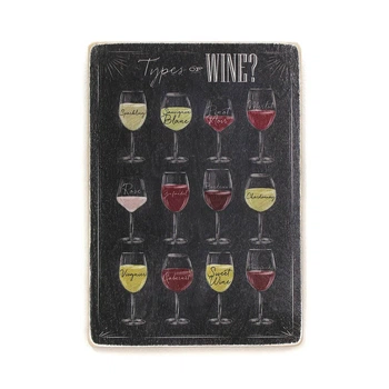 Деревянный постер Wood Posters "Types of wine" (A4 формат, фанера) (pva0071)