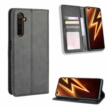Чехол-книжка Deexe Retro Style для Realme 6 Pro - Black