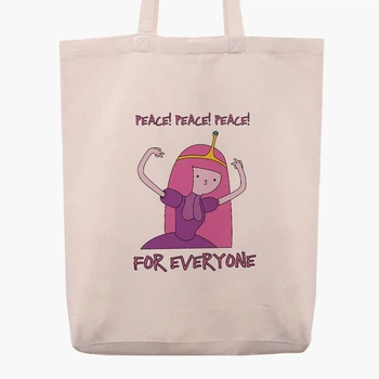 Эко сумка шоппер Время приключений Принцесса бубльгум (Adventure Time Princess Bubblegum) (9227-1576) 41x35x8.5 см Бежевый