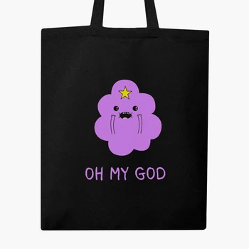 Эко сумка шоппер Время приключений Принцесса пупырка (Adventure Time Lumpy Space Princess) (9227-1575) 41x35 см Черный