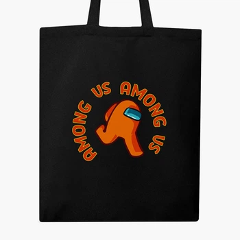 Еко сумка шопер Амонг Ас Помаранчевий (Among Us Orange) (9227-2408) 41x35 см Чорний