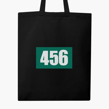 Эко сумка шоппер Номер 456 Ли Чжунг-Чжае Игра в кальмара (Squid Game) (9227-3362) 41x35 см Черный