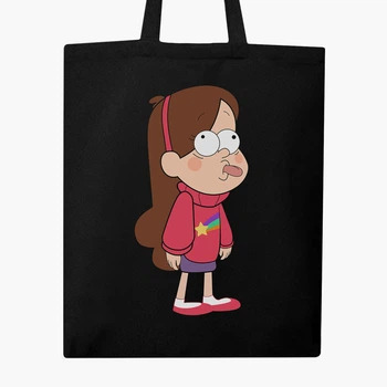 Эко сумка шоппер Гравити Фолз Мейбл Пайнс (Gravity Falls Mabel Pines) (9227-2625) 41x35 см Черный