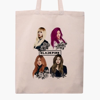 Эко сумка шоппер Блэк Пинк (BlackPink) (9227-1341) 41x35 см Бежевый