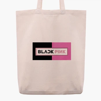 Эко сумка шоппер Блэк Пинк (BlackPink) (9227-1344) 41x35x8.5 см Бежевый