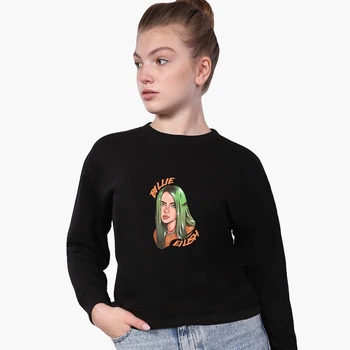 Свитшот для девочек Билли Айлиш (Billie Eilish) (9509-1599) 158-164 см Черный