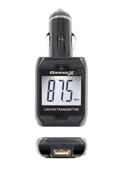 FM-трансмиттер Grand-X CUFM71GRX, AUX, USB 0,5A, SD card, 3,5mm mini-jack