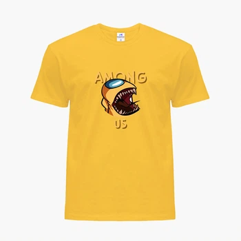 Футболка дитяча Амонг Ас Жовтий (Among Us Yellow) (25186-2409) 134-140 см Бавовна Чорний