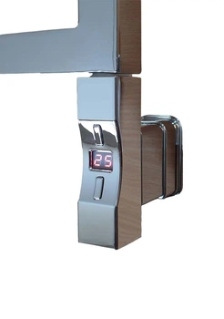 Электро тэн у полотенцесушитель Heatpol H+E K 30x30 с маскировкой кабеля, регулятором, хром (chrome) 900 Вт
