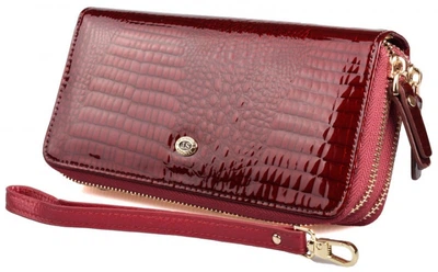 Женский кожаный кошелек клатч на две молнии ST Leather (S5001A) 98246 Бордовый