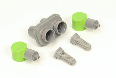 Фільтр слюновідсмоктувача та пилососа комплект з штуцерами 8 мм для стоматологічної установки China LU-02606
