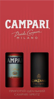 Набор Campari Spritz (Campari 25% 0.5 л + Сinzano Pro-spritz 11.5% 0.75 л) (4820180020287)