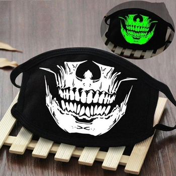 Персонализированная светящаяся маска с принтом черепа для Хэллоуина MASKS Черный 6