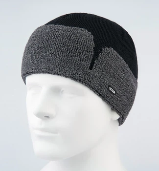 Шапка мужская из пряжи PILOT Pilot One Size (56-60) Чёрный / Серый