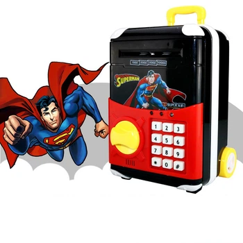 Игрушечный детский сейф IQToy Супергерои SuperMan Супермен чемодан на колесах копилка с электронным кодовым замком