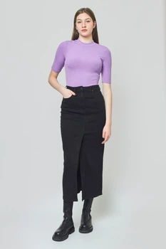 Джинсова спідниця Lee Ultra Long Split Skirt Slim Fit (L38LOKSS) Чорний 29-00