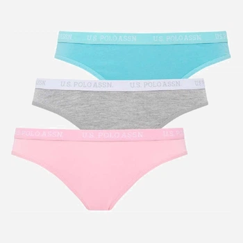 Трусики-бикини U.S. Polo Assn 66119 M 3 шт Mint/Pink/Grey Melange (8680557297973)