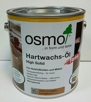 Масло с твердым воском цветное прозрачное OSMO HARTWACHS-ÖL Farbig 3067 - (светло-серое) 0.75 л.