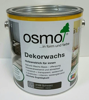 Кольорове масло OSMO DEKORWACHS Intensive töne 3169 – чорне, 0.125 л.