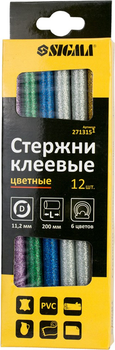 Набор клеевых стержней Sigma 11.2 x 200 мм 12 шт Цветные 0.24 кг (2713151)