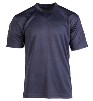 Тактична потовідвідна футболка Mil-tec Coolmax Колір темно-синій Розмір L (11081003_L)