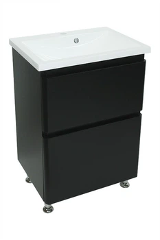 Тумба Bianco с умывальником Bianco 60 (2 ящика) черная
