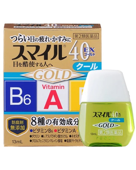 Японские капли витамины для глаз Lion Smile 40EX Gold (N0331)