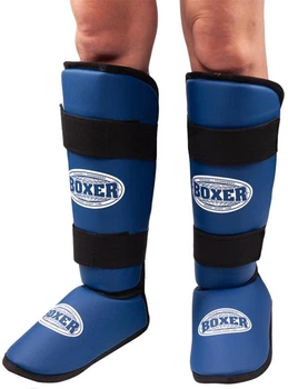 Захист гомілки та стопи Boxer L шкірвініл 0.6 мм Синій (2002-02B)