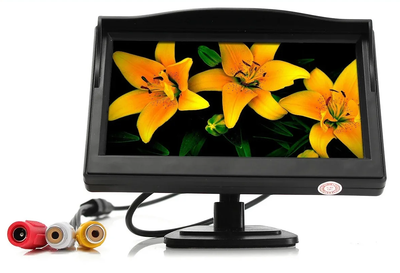 Цветной монитор камеры заднего вида с 2-мя видеовыходами TFT LCD 5 дюймов автомобильный дисплей для двух камер