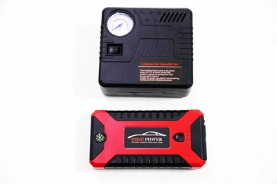 Пусковое зарядное устройство для автомобиля Бустер Стартер Car jump starter 20000mah 4хUSB + Фонарик + Компрессор