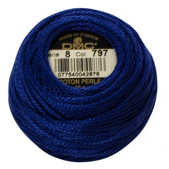 Нитки DMC Perle Cotton Size 8 Блакитний королівський (797)